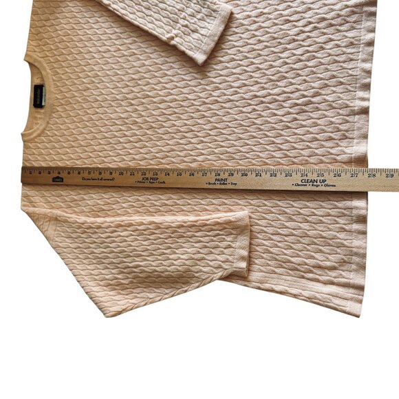 Eskandar Diamond Trellis Cashmere Sweater Oversized Boxy Lightweight Pale pink - Picture 11 of 16